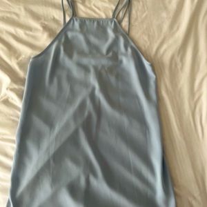 Backless light blue dress